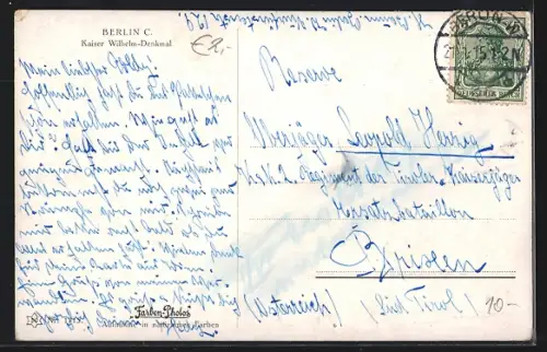 AK Berlin, Kaiser-Wilhelm-Denkmal