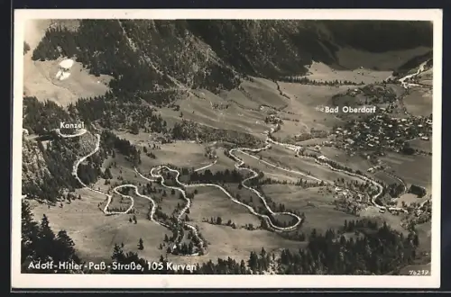AK Bad Oberdorf, Pass-Strasse mit Hindelang und Oberjoch