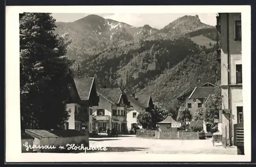 AK Grassau / Chiemgau, Dorfstrasse mit Hochplatte
