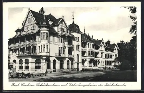 AK Bad Sachsa, Erholungsheim des Reichsbundes, Parkseite