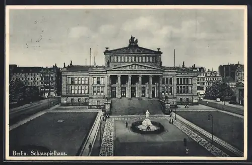 AK Berlin, Blick auf das Schauspielhaus auf dem Gendarmenmarkt