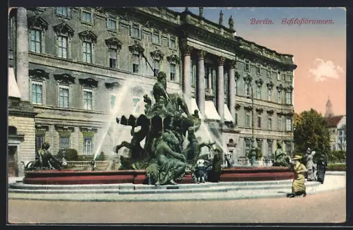 AK Berlin, Blick auf Schlossbrunnen