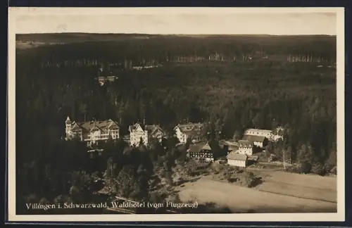 AK Villingen i. Schwarzwald, Waldhotel, Fliegeraufnahme
