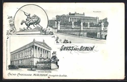 AK Berlin, National-Gallerie, Museum, Amazonen-Standbild