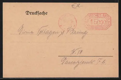 AK Berlin, Verband Berliner Spediteure, Mitteilung über Schlüsselzahl