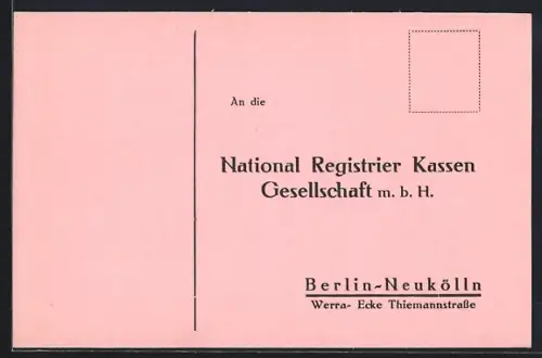AK Berlin-Neukölln, National Registrier Kassen GmbH, Werbung