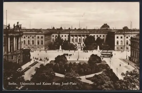 AK Berlin, Universität u. Kaiser Franz Josef-Platz aus der Vogelschau