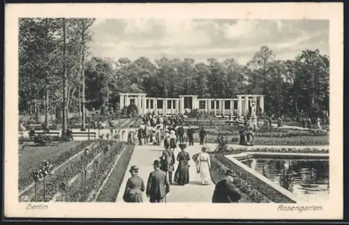 AK Berlin-Tiergarten, Bürger besuchen den Rosengarten