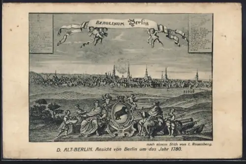 Künstler-AK Alt-Berlin, Ansicht von Berlin um das Jahr 1780
