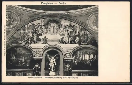 AK Berlin, Zeughaus, Herrscherhalle mit Wandgemälden