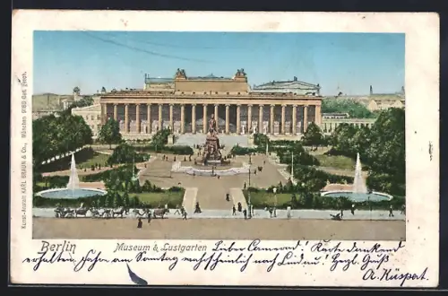 AK Berlin, Museum & Lustgarten aus der Vogelschau