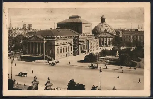 AK Berlin, Kgl. Opernhaus und Hedwigskirche aus der Vogelschau