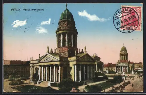 AK Berlin, Gendarmenmarkt aus der Vogelschau