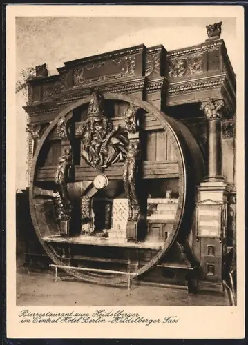 AK Berlin, Bierrestaurant zum Heidelberger im Central Hotel, Heidelberger Fass