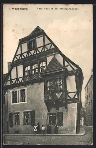 AK Magdeburg, altes Haus in der Kreuzgangstrasse