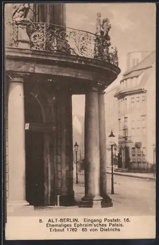 AK Berlin, Teilansicht ehemaliges Ephraim`sche Palais, Poststrasse 16