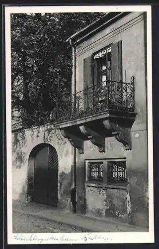 AK Berlin, Schicklergartenhaus mit Balkon