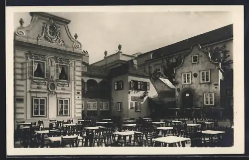 AK Wien, Ausstellung Wien und die Wiener 1927, Kaffeehaus der Wiener Molkerei zur alten Bastey