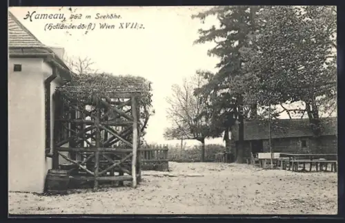 AK Wien, Hameau, Partie im Holländerdörfl mit Gasthaus