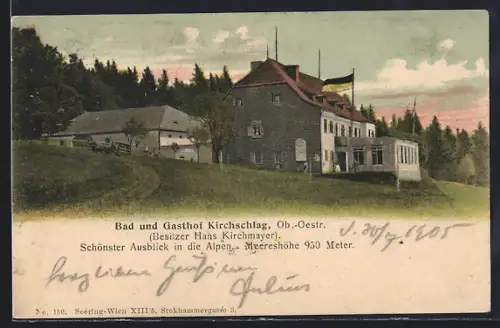 AK Kirchschlag bei Linz, Bad und Gasthof Kirchschlag, 950 Meter