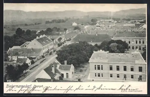 AK Biedermannsdorf, Oberort aus der Vogelschau