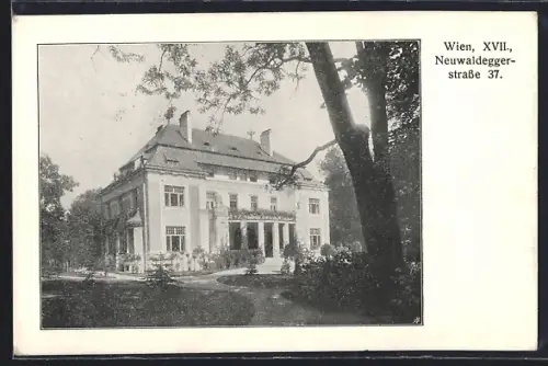 AK Wien, Gebäude Neuwaldeggerstrasse 37 mit Garten