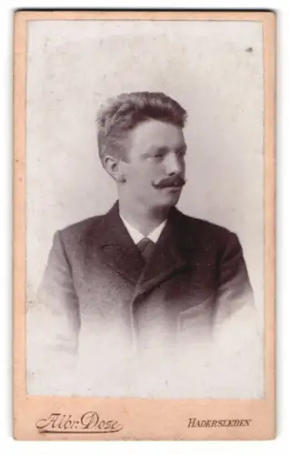 Fotografie Albr. Dose, Hadersleben, Bischofsstrasse, Porträt eines Herren mit Schnurrbart