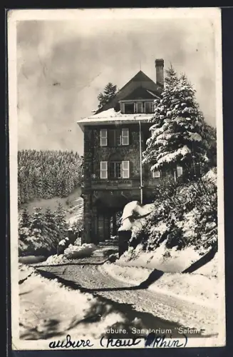 AK Aubure, Sanatorium Salem en hiver avec neige et forêt environnante