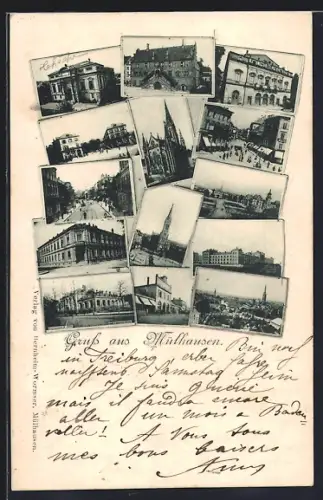 AK Mülhausen, Collage de vues architecturales et urbaines de la ville