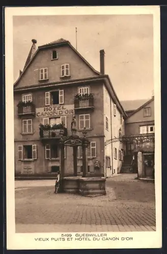 AK Guebwiller, Vieux Puits et Hôtel du Canon d`Or