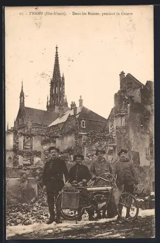 AK Thann /Hte-Alsace, Dans les Ruines, pendant la Guerre