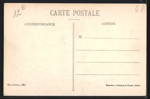 AK Ueberstrasse /Haute-Alsace, Entrée du village