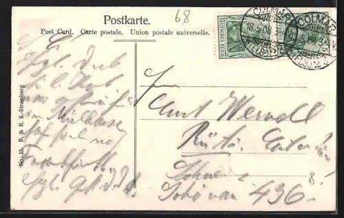 AK Colmar, Partie in der Gerberstrasse