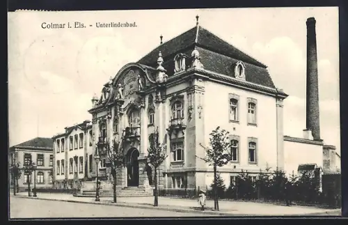 AK Colmar . Els., Partie am Unterlindenbad