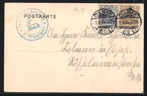 AK Colmar i. Els., Forsthaus Neuland von J. Weniger