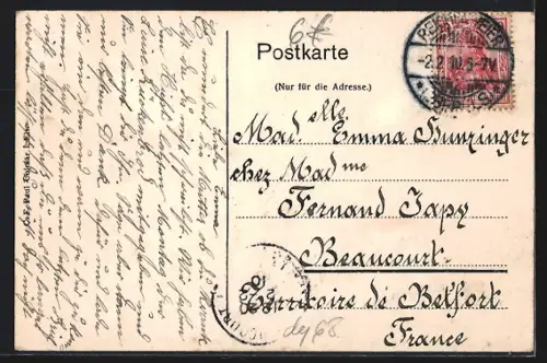 AK Neu-Reichenweier /O.-Els., Rue principale avec calèche et maisons élégantes