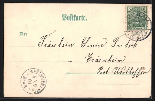 AK Mülhausen i. Els., Partie an der Markthalle