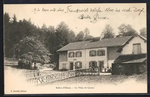 AK Ballon d`Alsace, Le Plein du Canon avec pont et forêt en arrière-plan