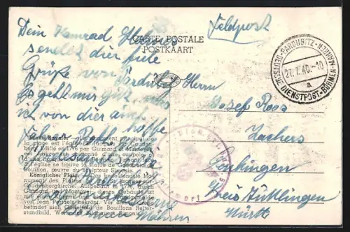 AK Brüssel, Strassenbahn auf dem Königlichen Platz