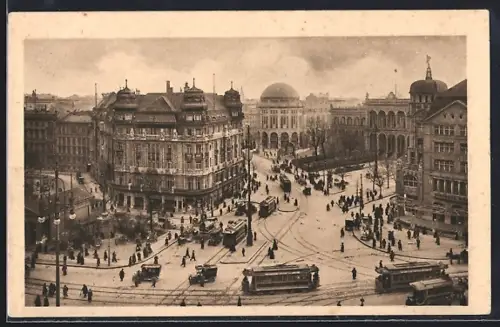 AK Berlin, Strassenbahnen am Potsdamer Platz