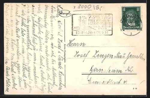 AK Hannover, Georgstrasse, Cafe Kröpcke u. Strassenbahn