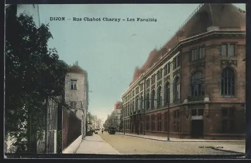 AK Dijon, Rue Chabot Charny, Les Facultés, Strassenbahn