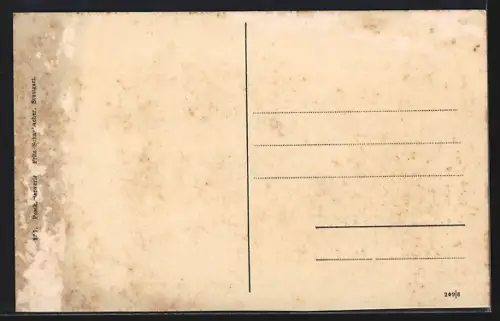 AK Stuttgart, Königsbau mit vorbeifahrender Strassenbahn