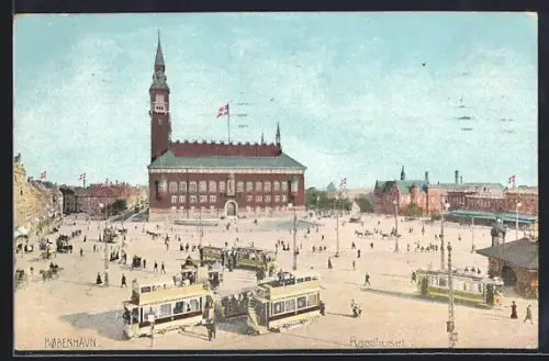 AK Kobenhavn, Raadhuset, Strassenbahn