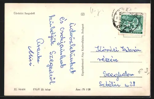 AK Szeged, Partie an einer Strassenecke