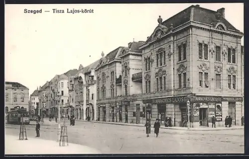 AK Szeged, Tisza Lajos-körút, Strassenbahn