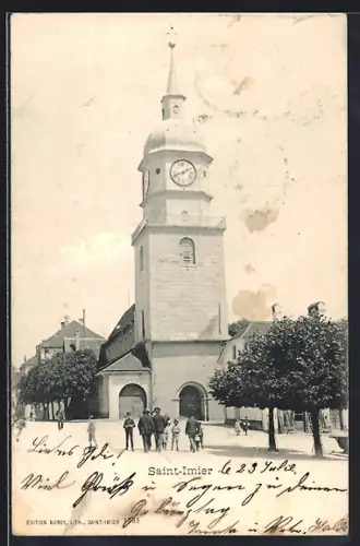 AK Saint-Imier, Blick auf die Kirche