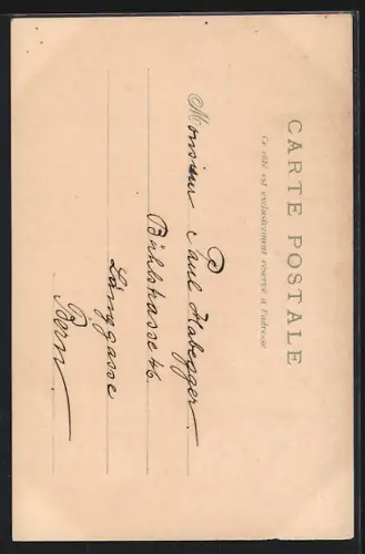 Lithographie Bürgeln, Partie an der Kirche