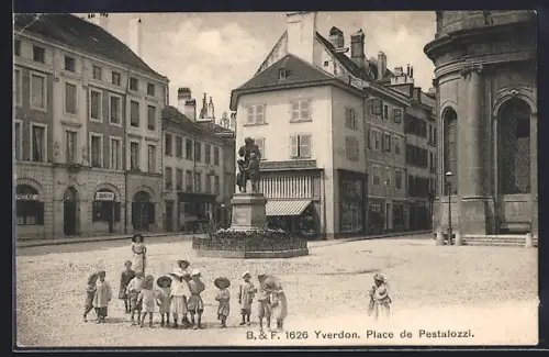AK Yverdon, Place de Pestalozzi