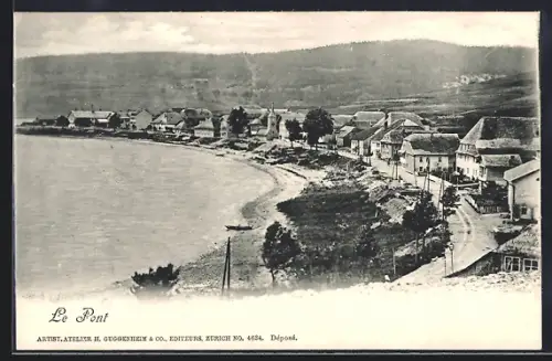 AK Le Pont, Ortsansicht mit Kirche aus der Vogelschau
